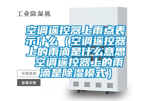 空調(diào)遙控器上雨點表示什么(空調(diào)遙控器上的雨滴是什么意思 空調(diào)遙控器上的雨滴是除濕模式)