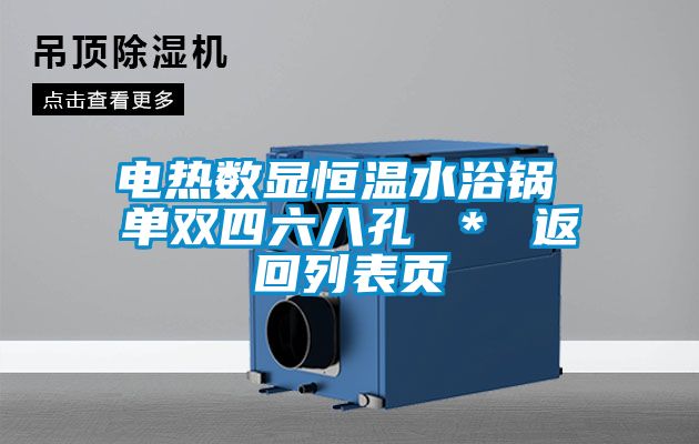 電熱數(shù)顯恒溫水浴鍋 單雙四六八孔 * 返回列表頁